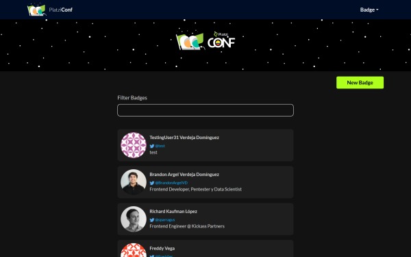 Project Platzi Badges